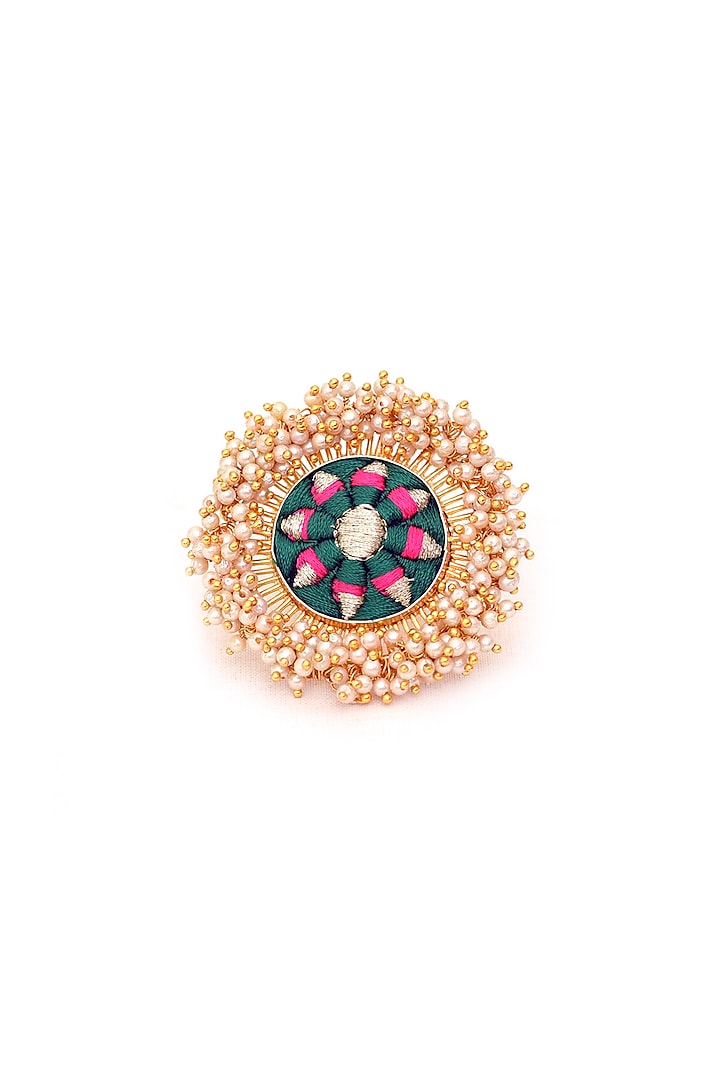 Gold Finish Three Toned Ring by Bauble Bazaar