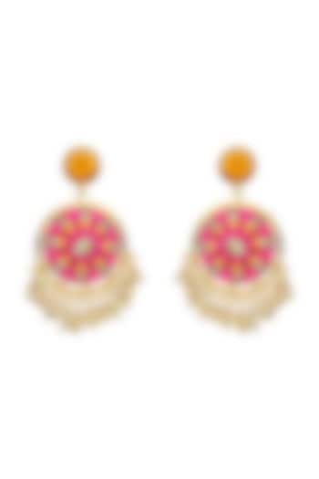 Gold Finish Circular Earrings by Bauble Bazaar