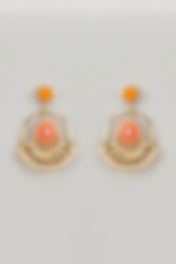 Matte Gold Finish Silk Thread & Pearl Embellished Chandbali Earrings by Bauble Bazaar at Pernia's Pop Up Shop