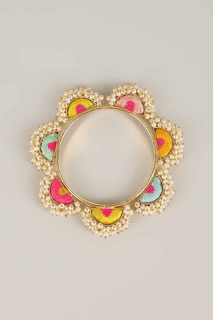 Multi-Colored Pearl Beaded Bangle by Bauble Bazaar at Pernia's Pop Up Shop