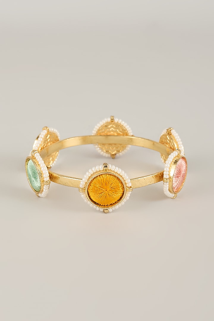 Multi-Colored Pearl Beaded Bangle by Bauble Bazaar at Pernia's Pop Up Shop
