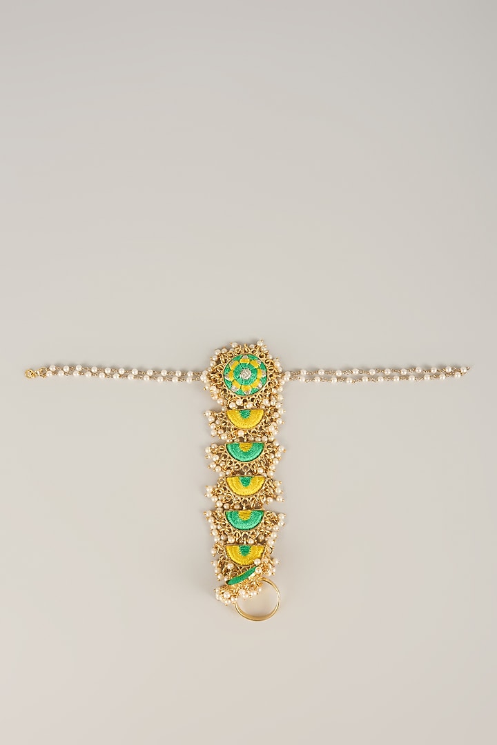Multi-Colored Pearl Beaded Haathphool by Bauble Bazaar at Pernia's Pop Up Shop