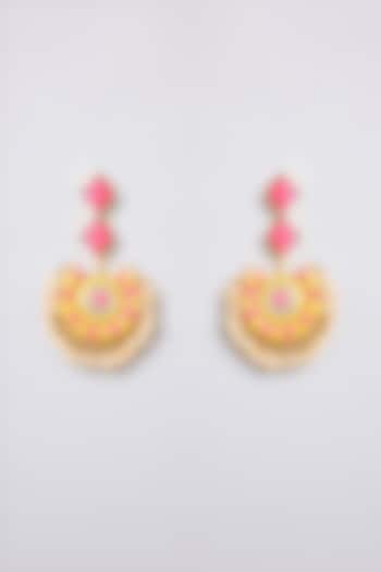 Multi-Colored Thread Embroidered Dangler Earrings by Bauble Bazaar at Pernia's Pop Up Shop