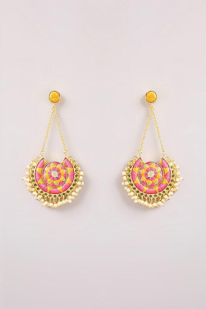 Multi-Colored Thread Work Dangler Earrings by Bauble Bazaar at Pernia's Pop Up Shop