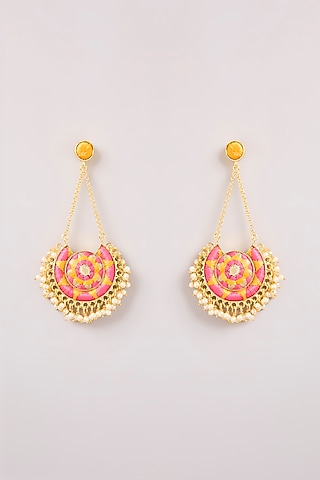 Multi-Colored Thread Work Dangler Earrings by Bauble Bazaar