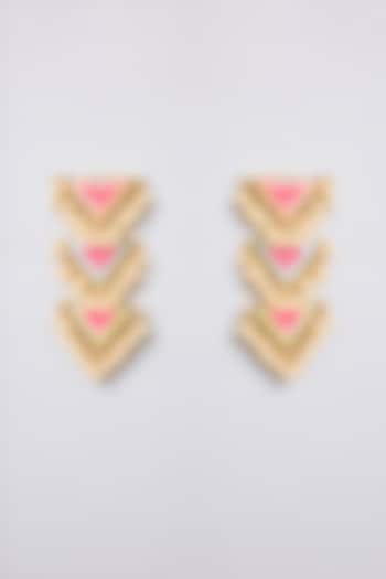 Multi-Colored Thread Embroidered Dangler Earrings by Bauble Bazaar at Pernia's Pop Up Shop