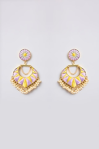 Multi-Colored Mixed Metal Dangler Earrings by Bauble Bazaar