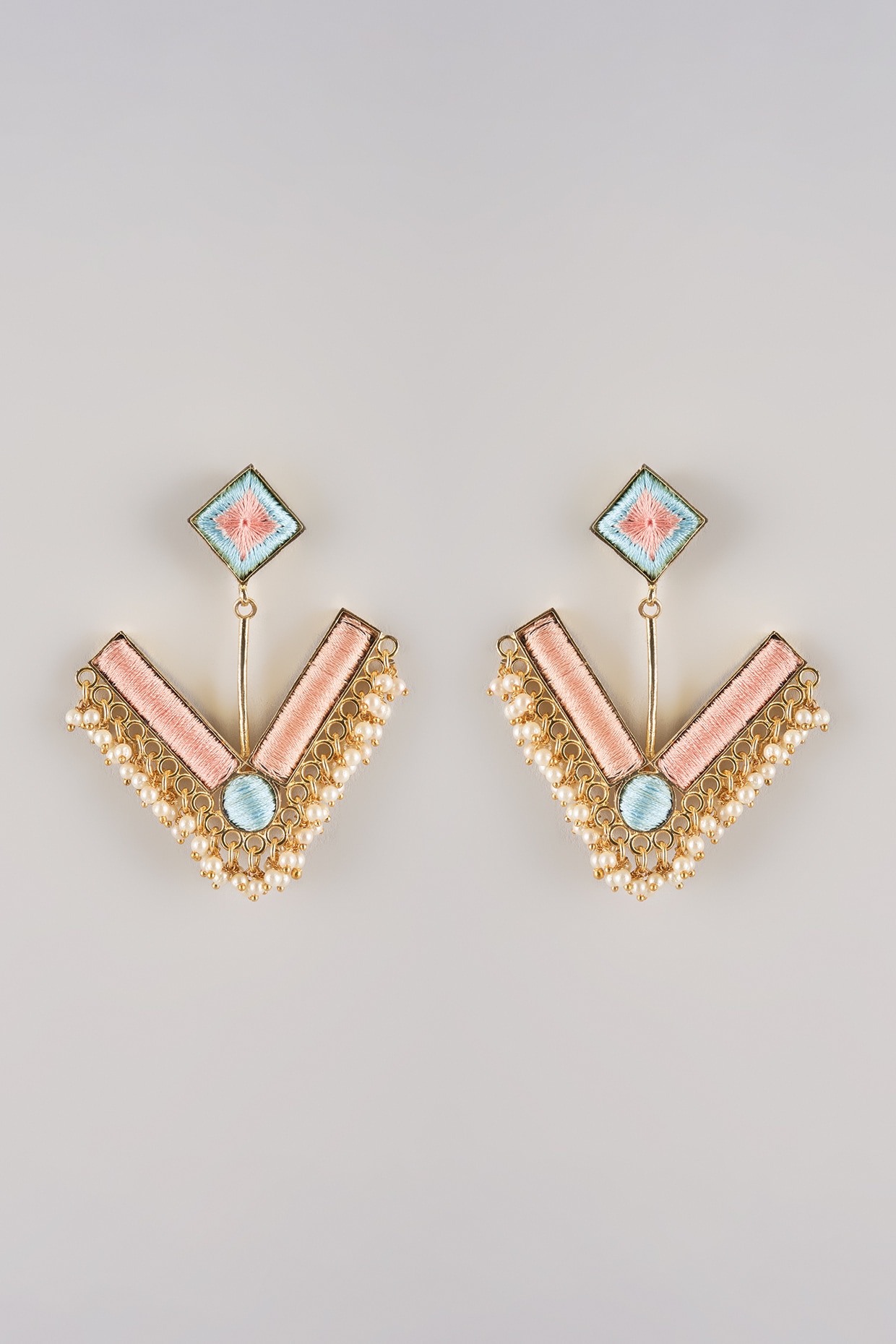 Bauble Bazaar Multi-Colored Pearl Dangler Earrings