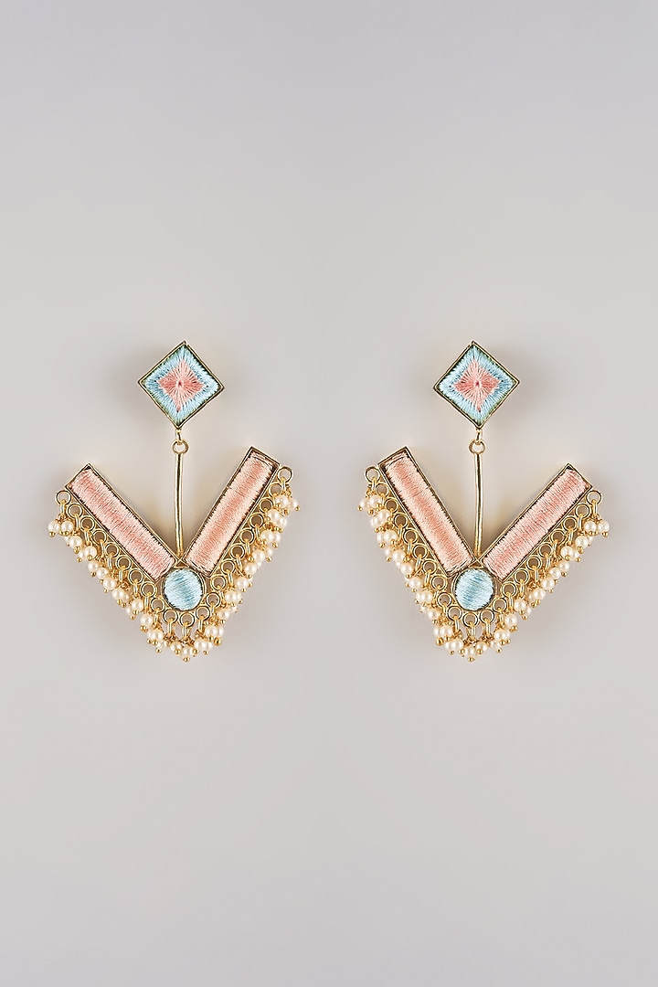 Multi-Colored Pearl Dangler Earrings by Bauble Bazaar at Pernia's Pop Up Shop