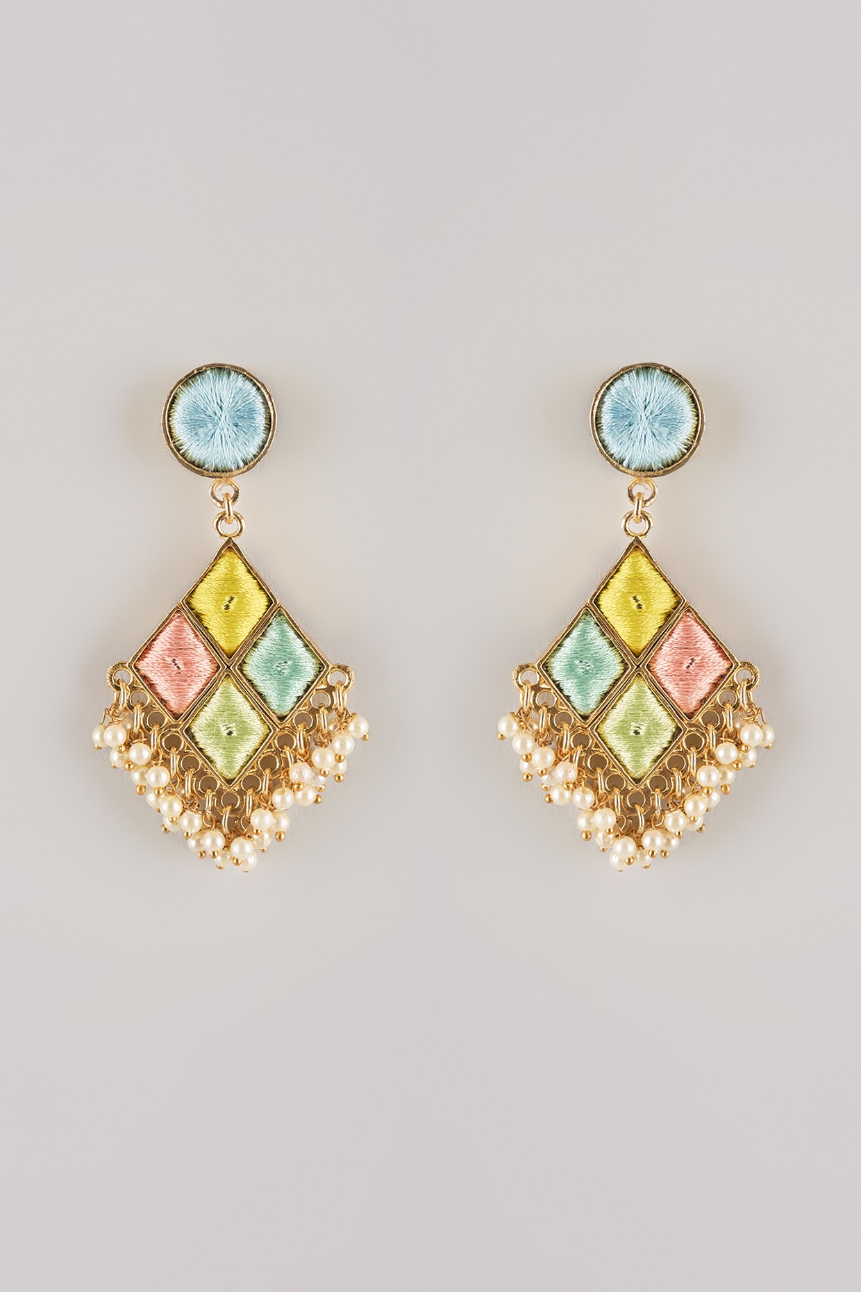 Bauble Bazaar Multi-Colored Pearl Dangler Earrings
