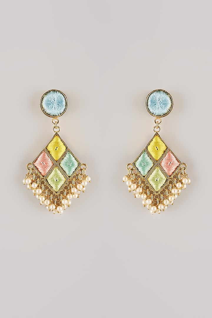 Multi-Colored Pearl Dangler Earrings by Bauble Bazaar at Pernia's Pop Up Shop