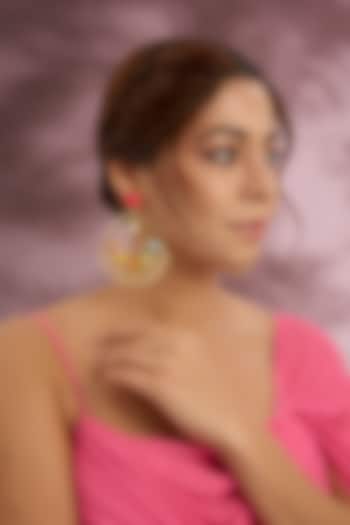 Multi-Colored Stone & Silk Thread Dangler Earrings by Bauble Bazaar at Pernia's Pop Up Shop