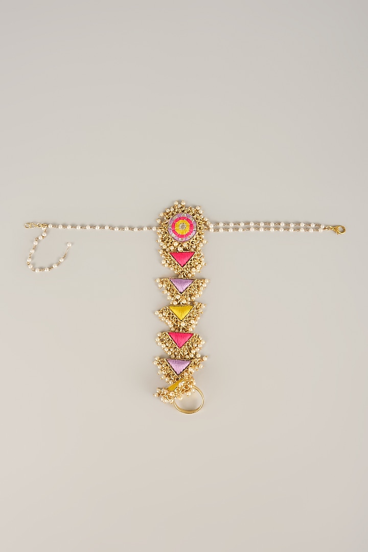Multi-Colored Pearl Beaded Haathphool by Bauble Bazaar at Pernia's Pop Up Shop