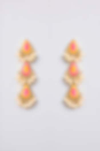 Multi-Colored Thread Embroidered Dangler Earrings by Bauble Bazaar at Pernia's Pop Up Shop