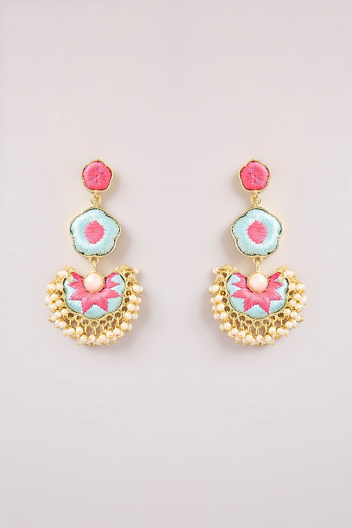 Multi-Colored Thread Work Dangler Earrings by Bauble Bazaar at Pernia's Pop Up Shop