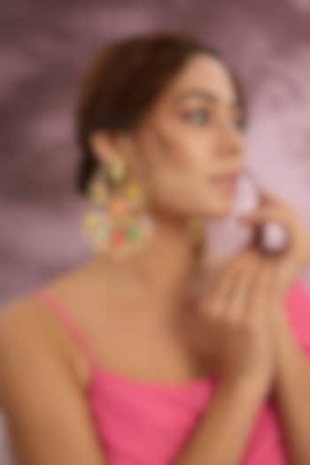 Multi-Colored Stone & Silk Thread Dangler Earrings by Bauble Bazaar at Pernia's Pop Up Shop