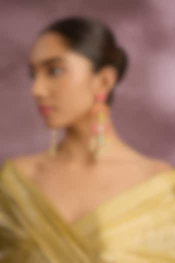 Multi-Colored Stone & Silk Thread Dangler Earrings by Bauble Bazaar at Pernia's Pop Up Shop