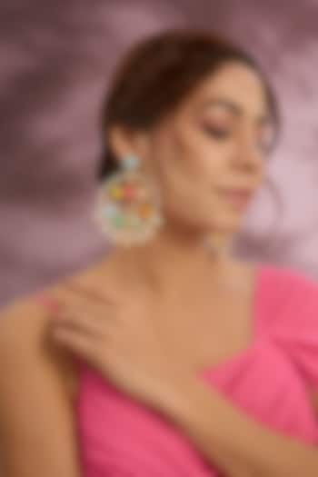 Multi-Colored Stone & Silk Thread Dangler Earrings by Bauble Bazaar at Pernia's Pop Up Shop