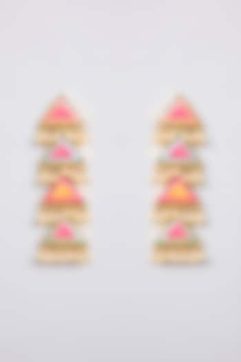 Multi-Colored Pearl Beaded Dangler Earrings by Bauble Bazaar at Pernia's Pop Up Shop