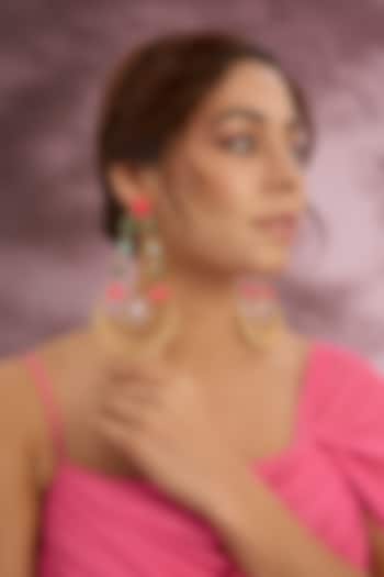 Multi-Colored Stone & Silk Thread Dangler Earrings by Bauble Bazaar at Pernia's Pop Up Shop