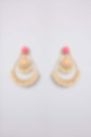 Multi-Colored Thread Embroidered Dangler Earrings by Bauble Bazaar at Pernia's Pop Up Shop