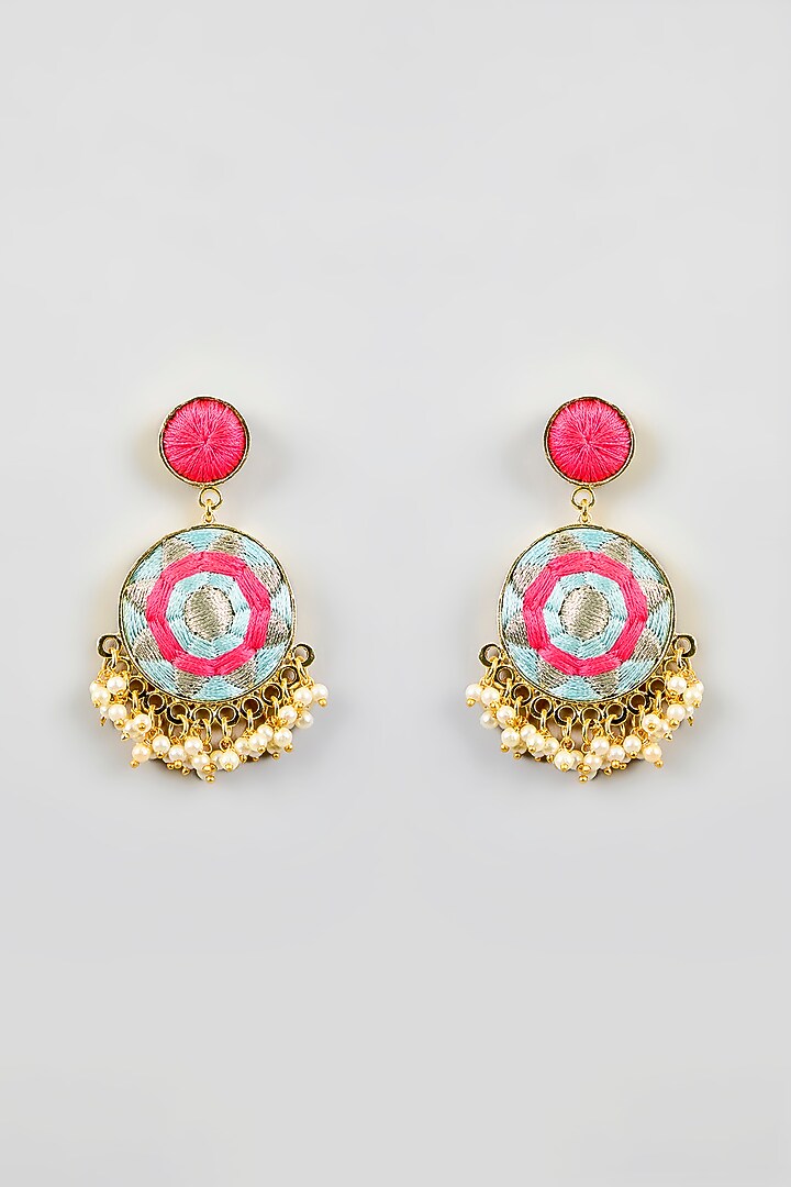 Multi-Colored Stone & Silk Thread Long Necklace Set by Bauble Bazaar at Pernia's Pop Up Shop