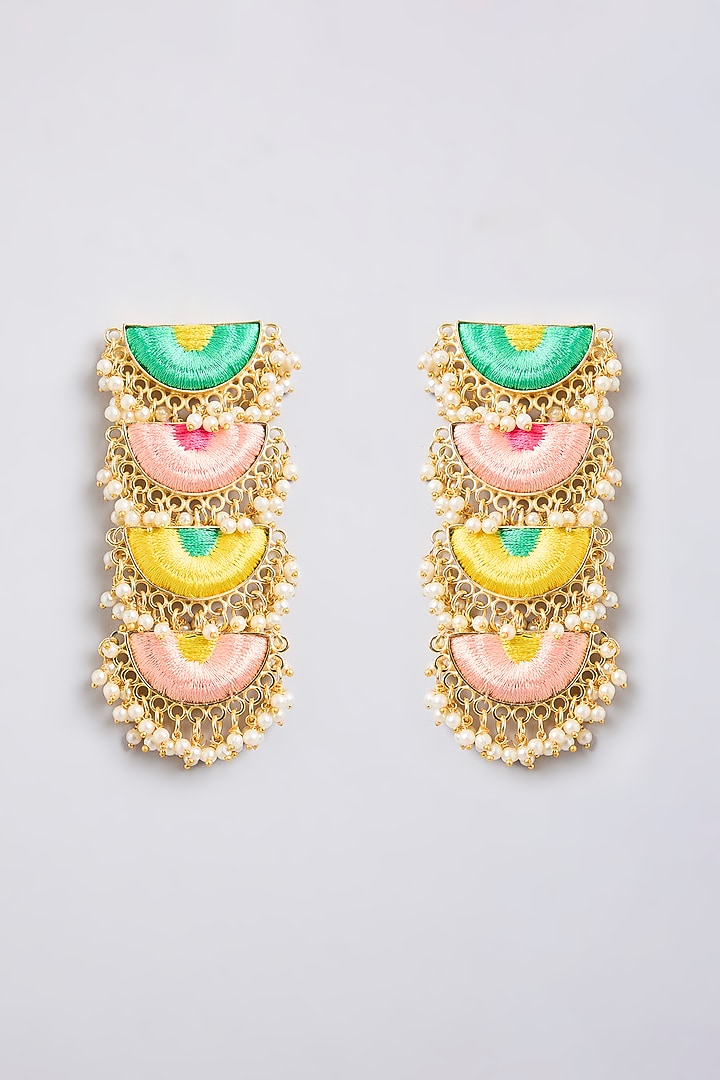 Multi-Colored Mixed Metal Dangler Earrings by Bauble Bazaar at Pernia's Pop Up Shop