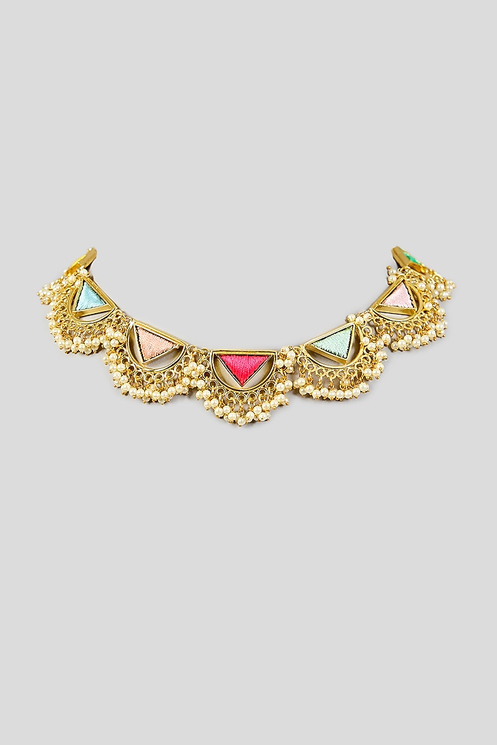 Multi-Colored Stone & Silk Thread Necklace by Bauble Bazaar at Pernia's Pop Up Shop