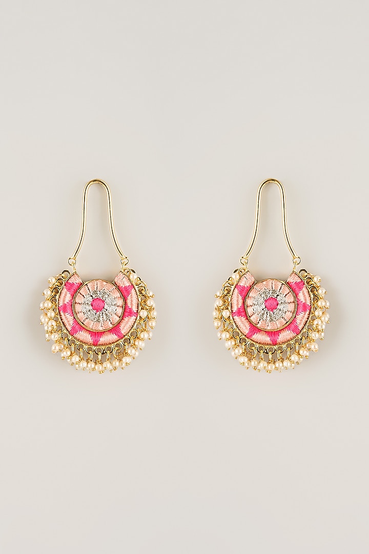 Multi-Colored Pearl Beaded Dangler Earrings by Bauble Bazaar at Pernia's Pop Up Shop