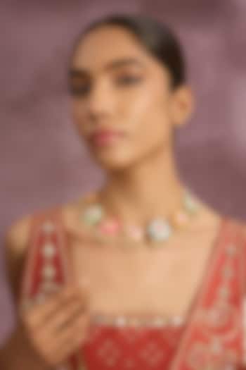 Multi-Colored Silk Thread Embroidered Necklace by Bauble Bazaar at Pernia's Pop Up Shop