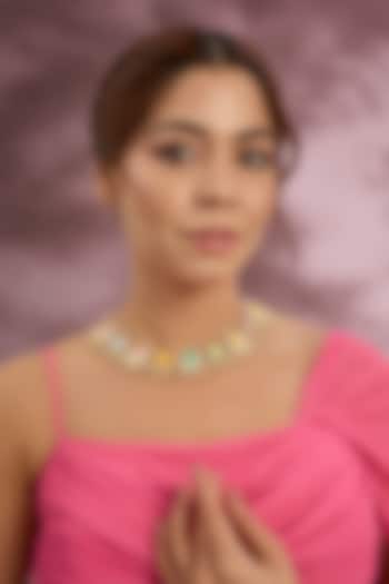 Multi-Colored Silk Thread Embroidered Necklace by Bauble Bazaar at Pernia's Pop Up Shop