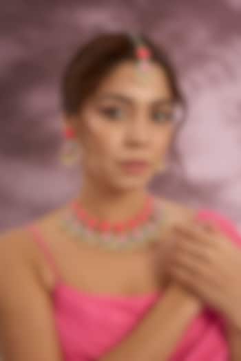 Multi-Colored Silk Thread Embroidered Necklace Set by Bauble Bazaar at Pernia's Pop Up Shop