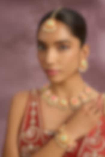 Multi-Colored Silk Thread Embroidered Necklace Set by Bauble Bazaar at Pernia's Pop Up Shop