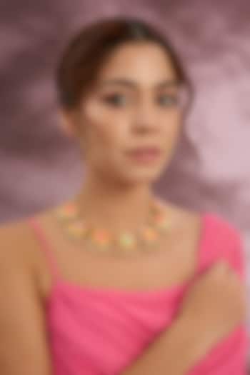 Multi-Colored Silk Thread Embroidered Necklace by Bauble Bazaar at Pernia's Pop Up Shop