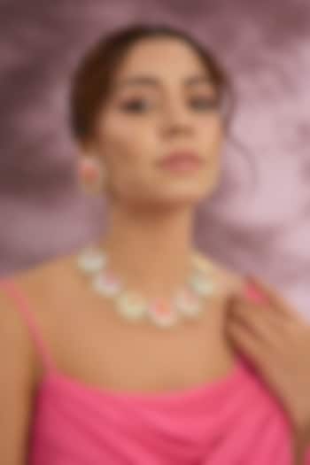 Multi-Colored Silk Thread Embroidered Necklace Set by Bauble Bazaar at Pernia's Pop Up Shop