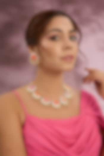 Multi-Colored Silk Thread Embroidered Necklace Set by Bauble Bazaar at Pernia's Pop Up Shop