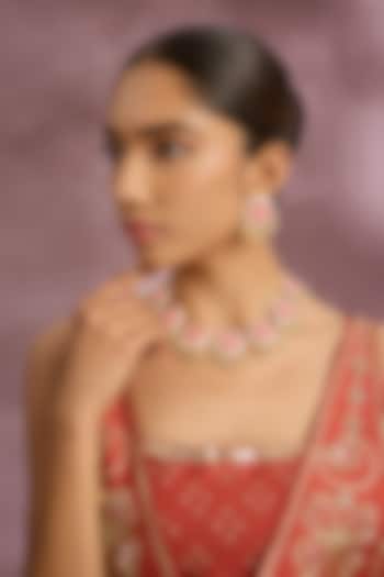 Multi-Colored Silk Thread Embroidered Necklace Set by Bauble Bazaar at Pernia's Pop Up Shop