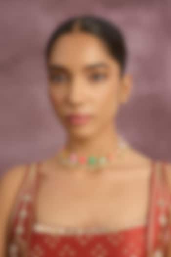 Multi-Colored Silk Thread Embroidered Necklace by Bauble Bazaar at Pernia's Pop Up Shop