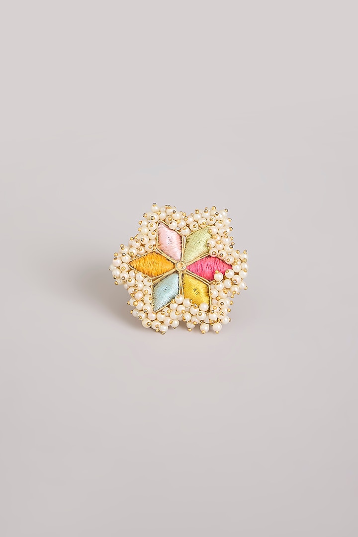 Multi-Colored Thread Work Ring by Bauble Bazaar at Pernia's Pop Up Shop