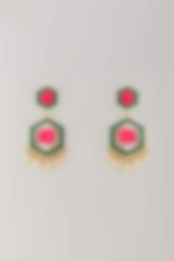 Multi-Colored Stone & Silk Thread Dangler Earrings by Bauble Bazaar at Pernia's Pop Up Shop