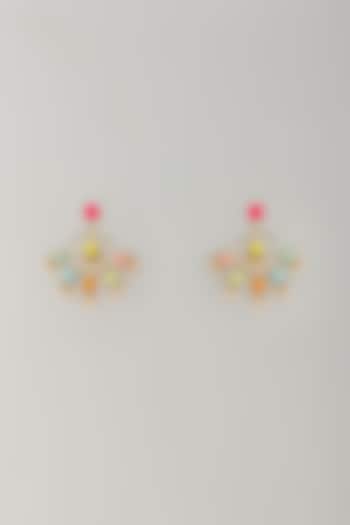 Multi-Colored Stone & Silk Thread Dangler Earrings by Bauble Bazaar at Pernia's Pop Up Shop