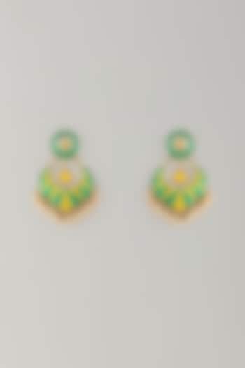 Multi-Colored Stone & Silk Thread Dangler Earrings by Bauble Bazaar at Pernia's Pop Up Shop