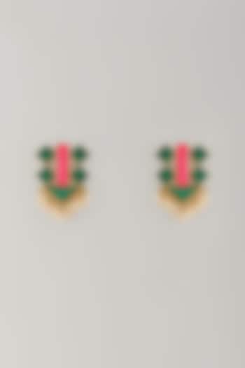 Multi-Colored Stone & Silk Thread Dangler Earrings by Bauble Bazaar at Pernia's Pop Up Shop