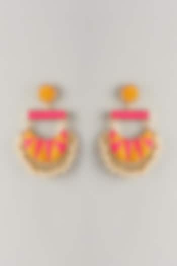 Multi-Colored Stone & Silk Thread Dangler Earrings by Bauble Bazaar at Pernia's Pop Up Shop