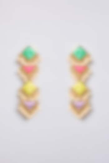 Multi-Colored Mixed Metal Dangler Earrings by Bauble Bazaar at Pernia's Pop Up Shop