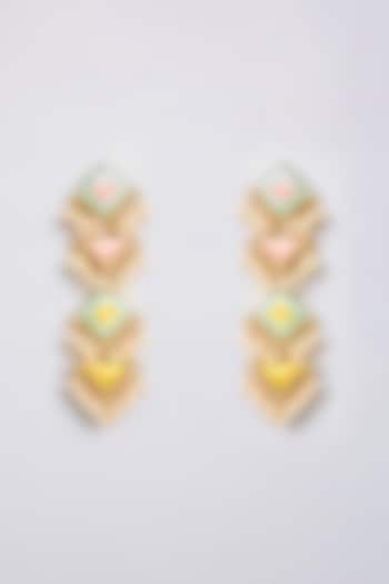 Multi-Colored Mixed Metal Dangler Earrings by Bauble Bazaar at Pernia's Pop Up Shop