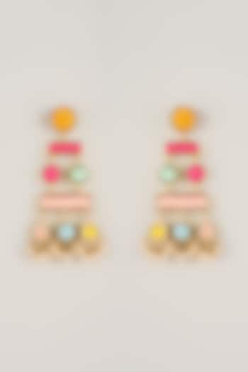 Multi-Colored Pearl Beaded Dangler Earrings by Bauble Bazaar at Pernia's Pop Up Shop
