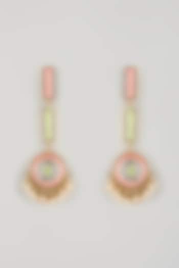 Multi-Colored Brass Threadwork Dangler Earrings by Bauble Bazaar at Pernia's Pop Up Shop