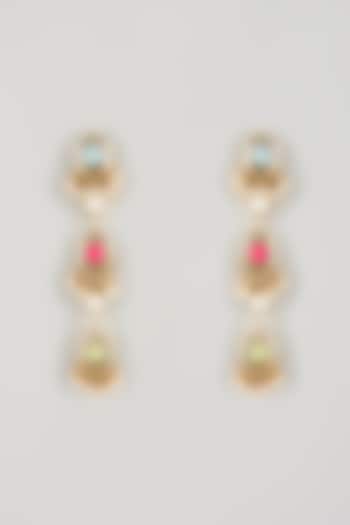Multi-Colored Brass Threadwork Dangler Earrings by Bauble Bazaar at Pernia's Pop Up Shop