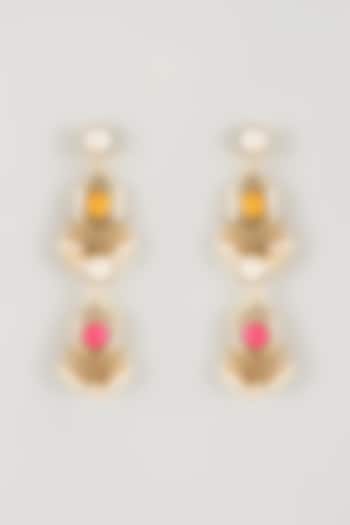 Multi-Colored Brass Threadwork Dangler Earrings by Bauble Bazaar at Pernia's Pop Up Shop
